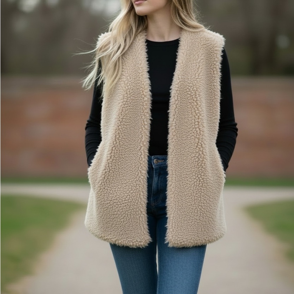 Fuzzy Wuzzy Was a Bear 🐻 – Cozy Sherpa Vest ✨